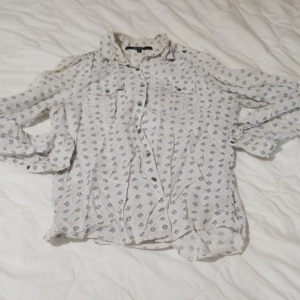 Mens Button Up Long Sleeve Floral Print